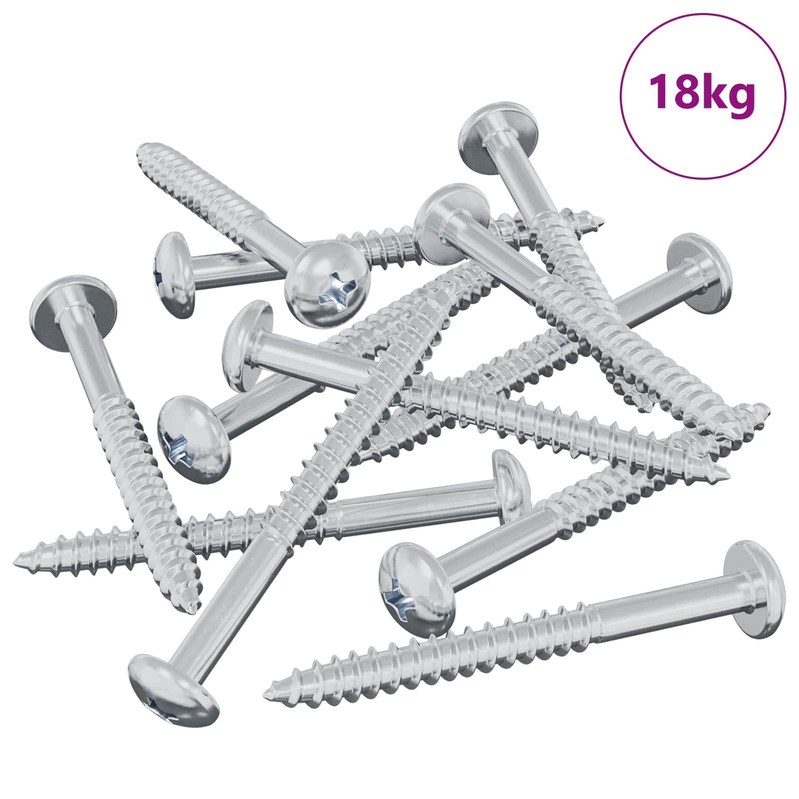 Holzschraube 2 pcs Silber 9,8 x 53 mm Stahl