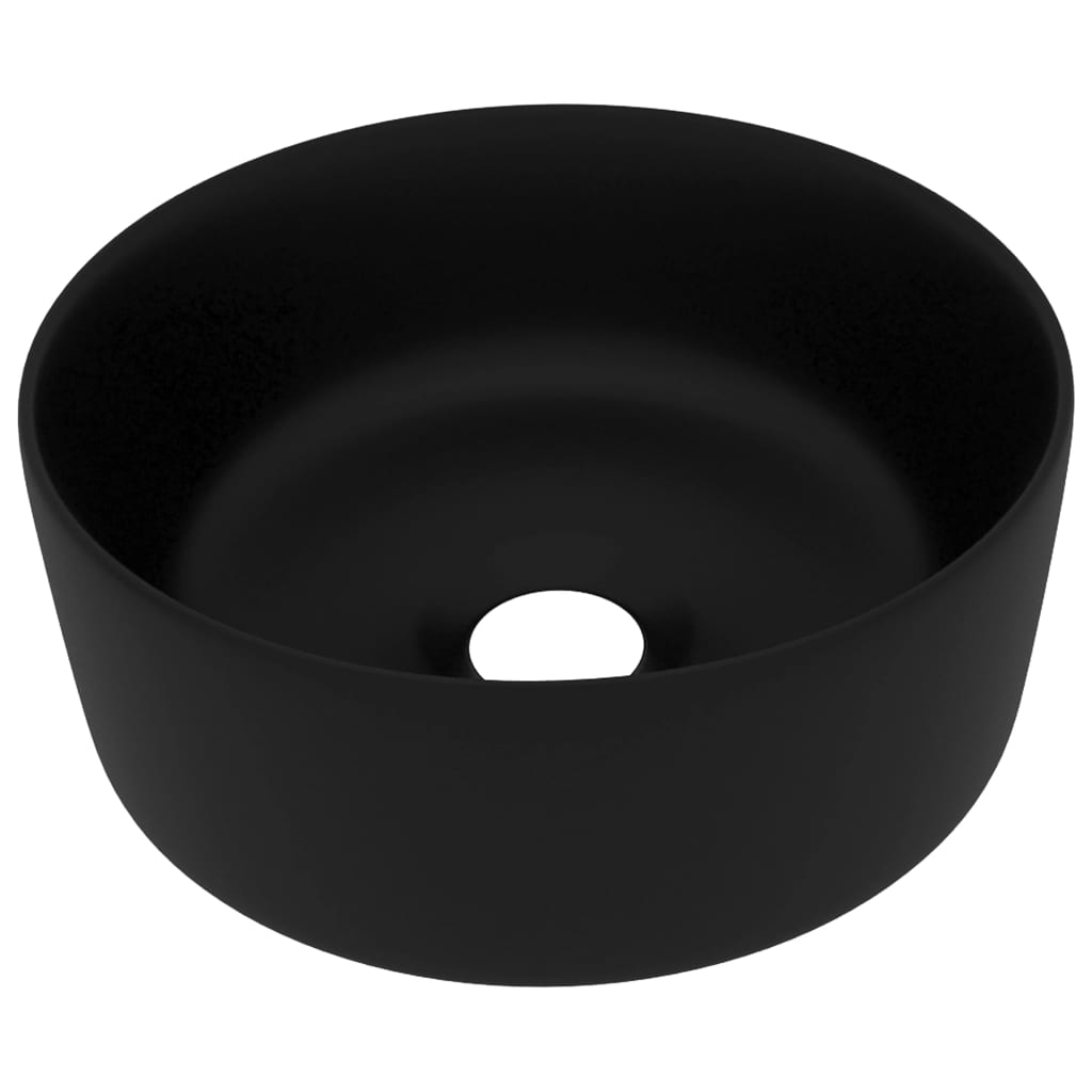 Luxuriöses Waschbecken Rund Matt Weiß 40x15 cm Keramik