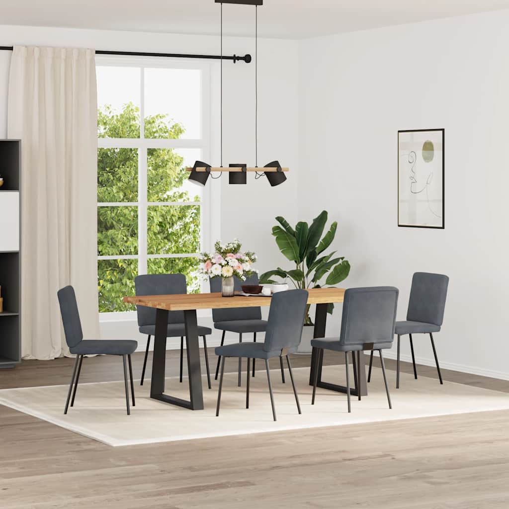 Esszimmerstühle 2 Stk. Hellgrau Samt