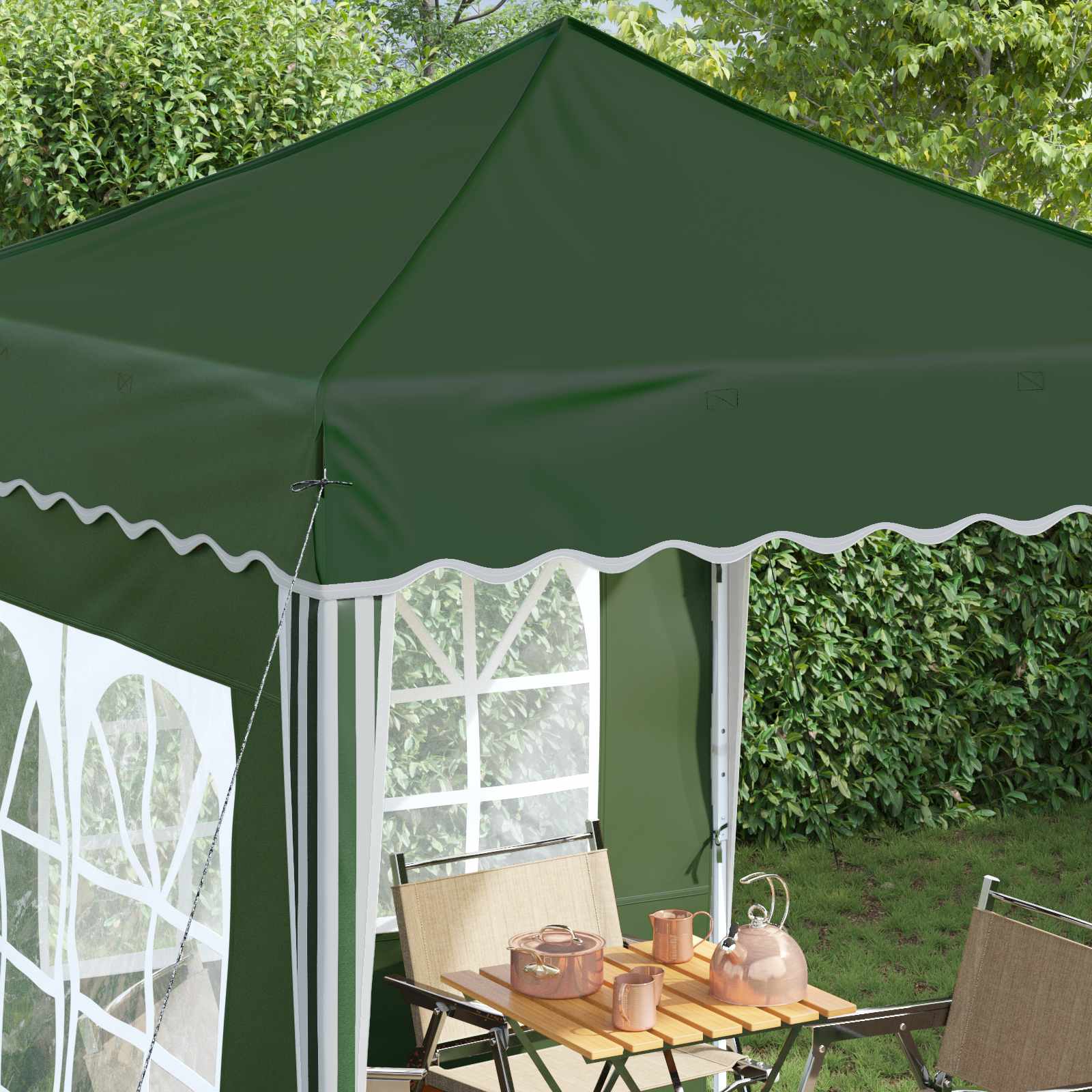 Pop-up Partyzelt 195 x 195 x 245 cm Creme Oxford-Stoff