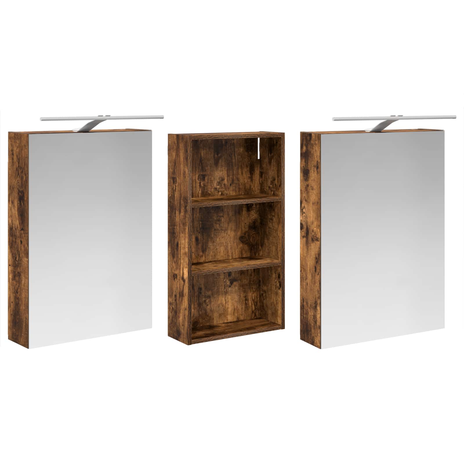 Badezimmerschrank-Set 3 pcs 80 x 10,5 x 50 cm Holzwerkstoff