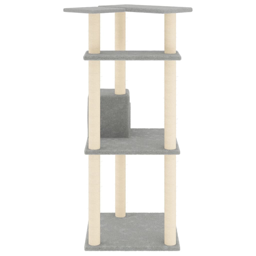 Kratzbaum mit Sisal-Kratzsäulen Creme 123 cm