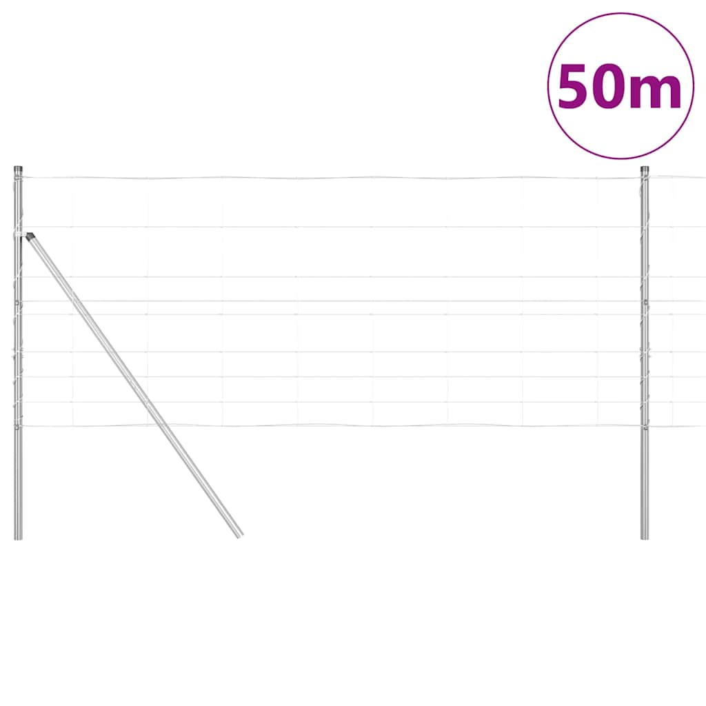 Ground Fix Geschweißter Drahtzaun 25 x 0,8 m Silber Netz