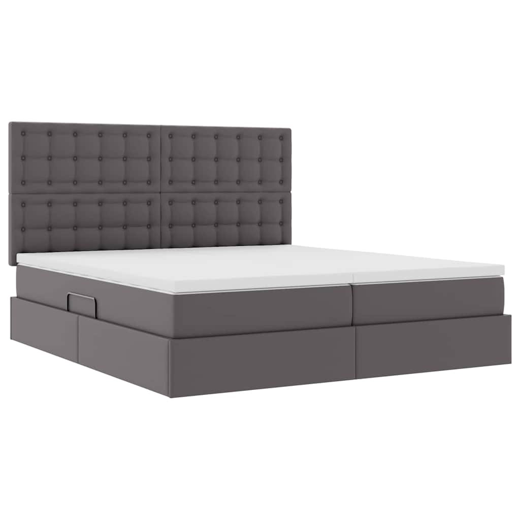 Bett mit Stauraum und LED Schwarz 180 x 200 cm Kunstleder