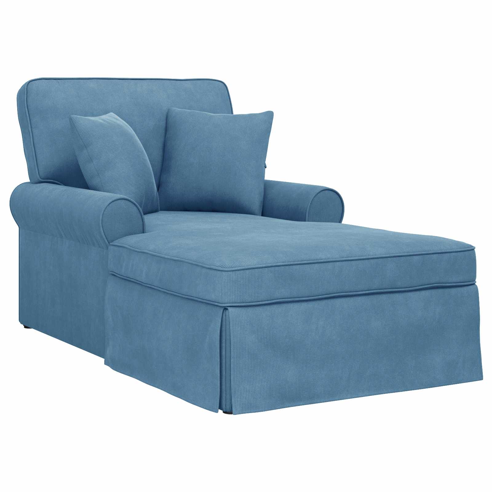 Chaise Lounge mit Rock mit Kissen 3 pcs Hellgrau Cordstoff