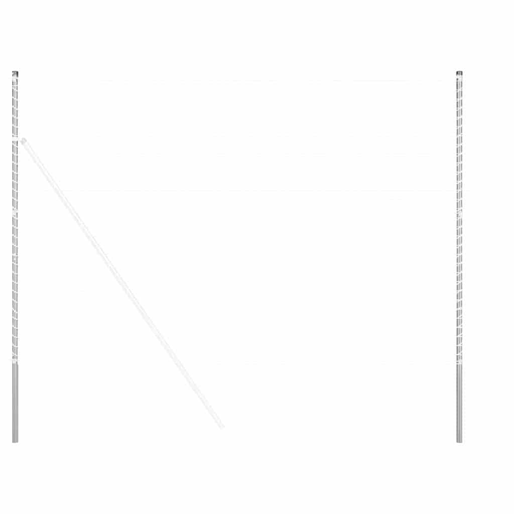 Zaunpfosten 2 pcs Grün 50 cm Pulverbeschichteter Stahl