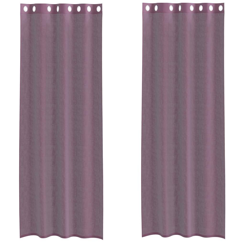 Voile Vorhänge mit Ösen 2 Stk. Apfelgrün 140x140 cm