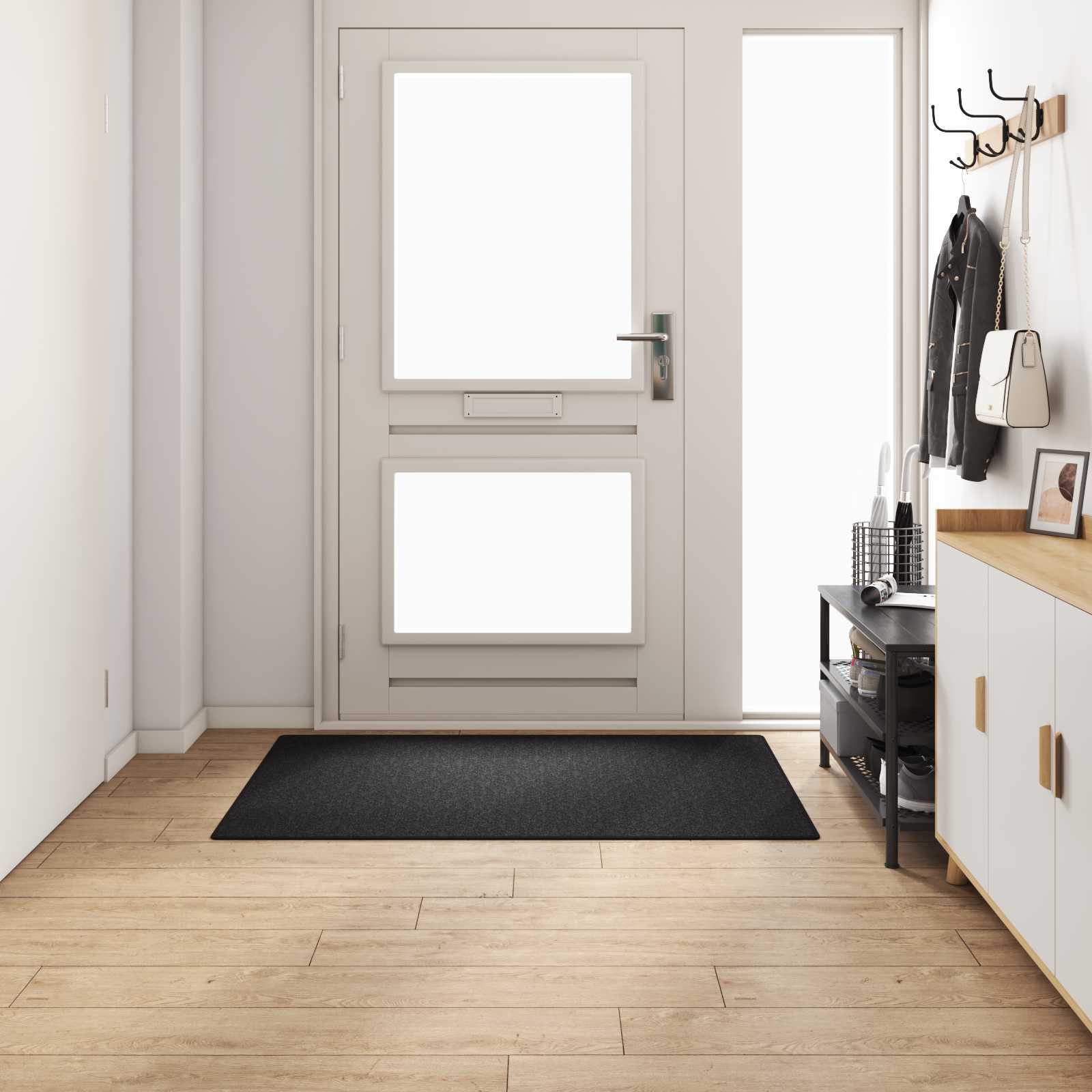 Teppichläufer Anthrazit 80 x 500 cm 100% Polypropylen