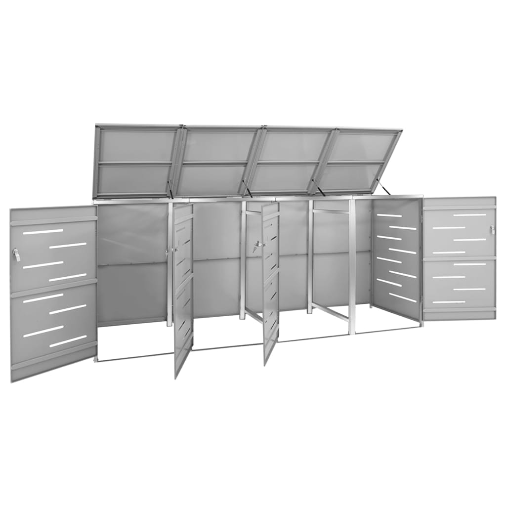 Mülltonnenbox für 3 Tonnen 207x77,5x112,5 cm Edelstahl