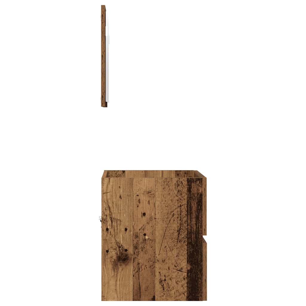 Badschrank mit Spiegel Weiß Holzwerkstoff