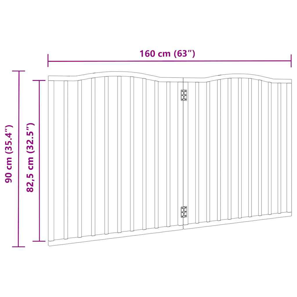 3-tlg. Hundetor Faltbar 150 cm Pappelholz