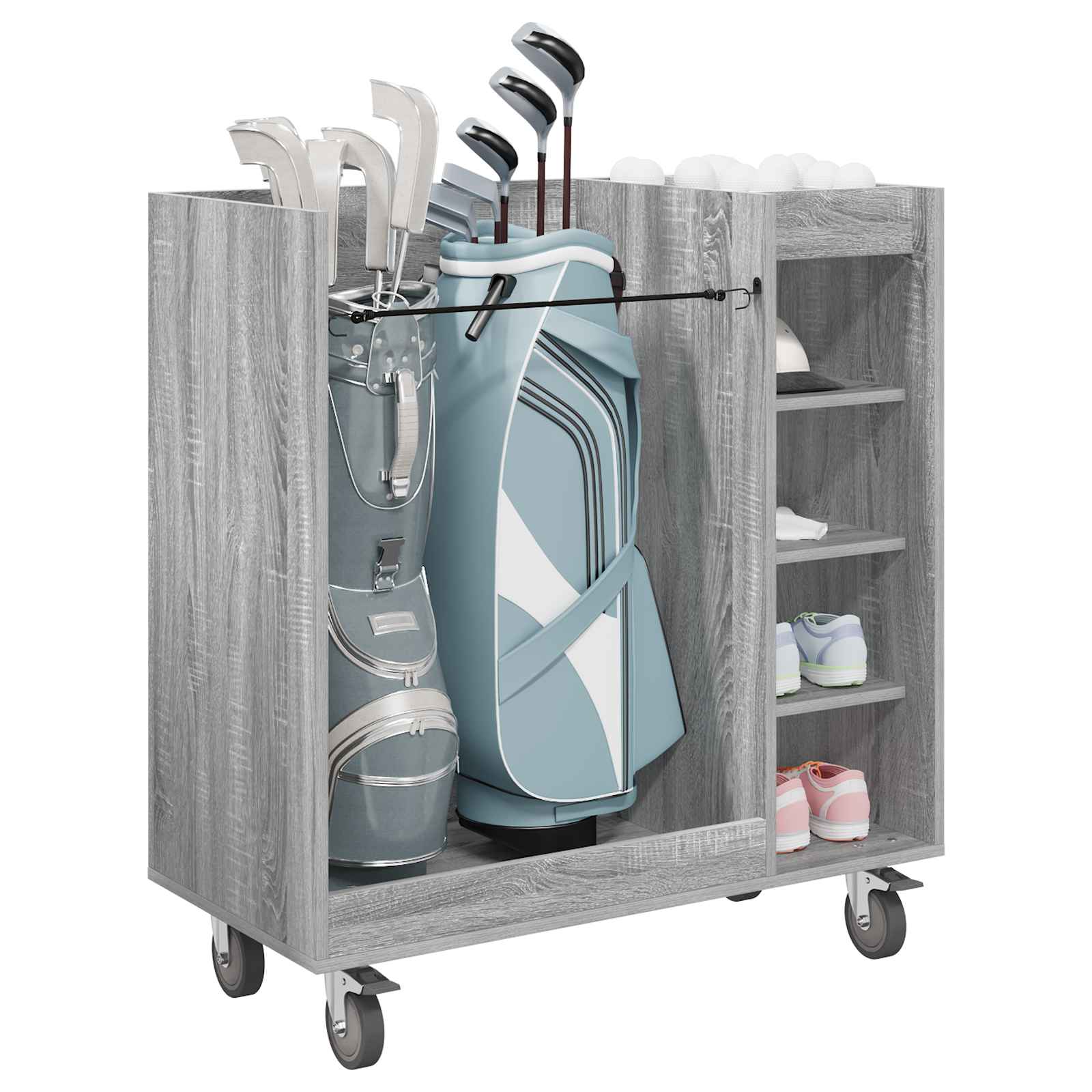 Golf Schrank Mit Rad Uni Weiß 65 x 45 x 98 cm