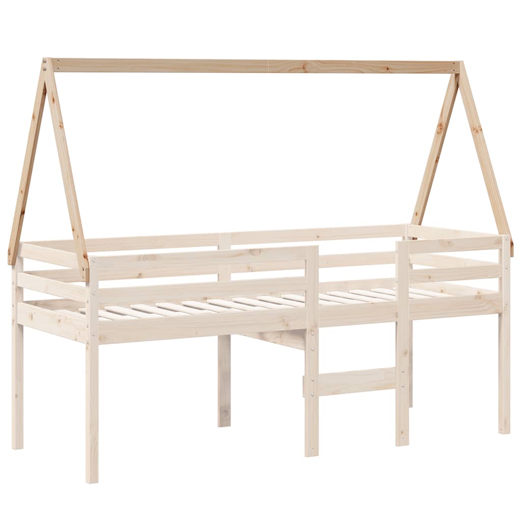 Dach für Kinderbett Weiß 209x95,5x88 cm Massivholz Kiefer