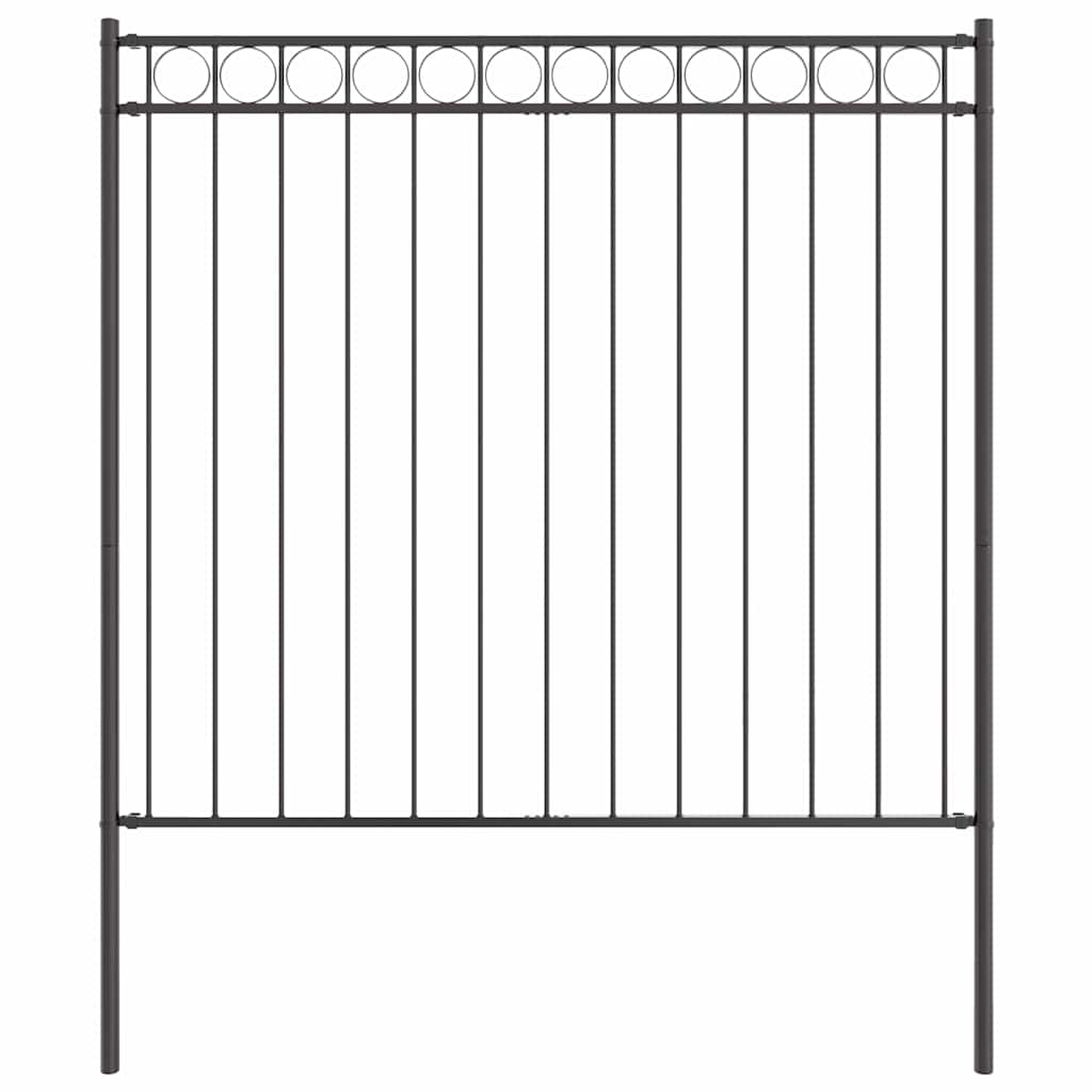 Gartenzaun ASSEN Stahl 1,7 x 0,8 m Schwarz