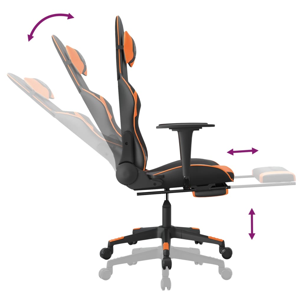 Gaming-Stuhl mit Massagefunktion Schwarz und Blau Kunstleder