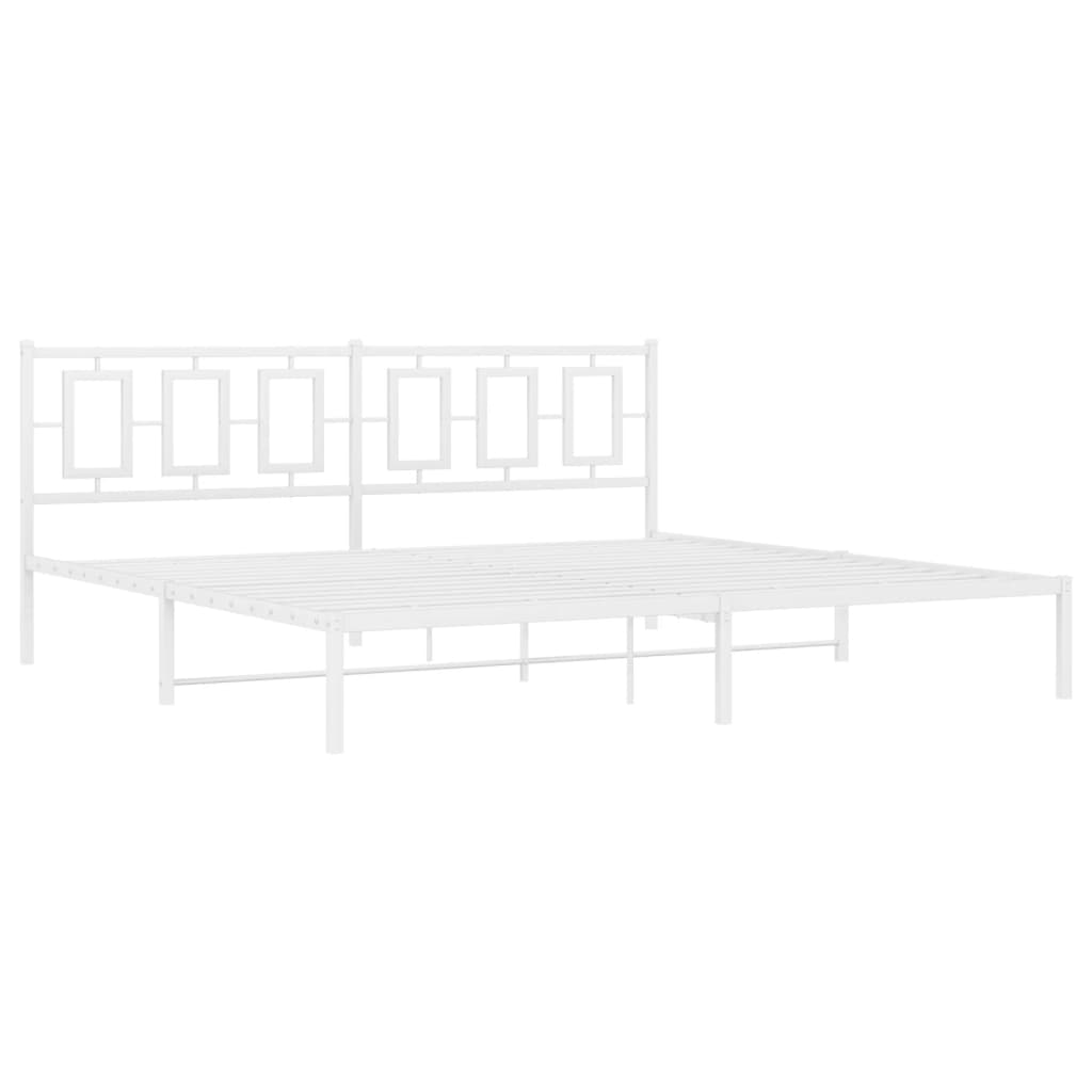 Bettgestell mit Kopf- und Fußteil Metall Weiß 180x200 cm
