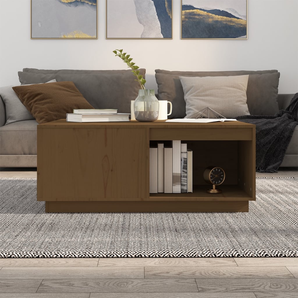 Couchtisch 100x101x40,5 cm Massivholz Kiefer