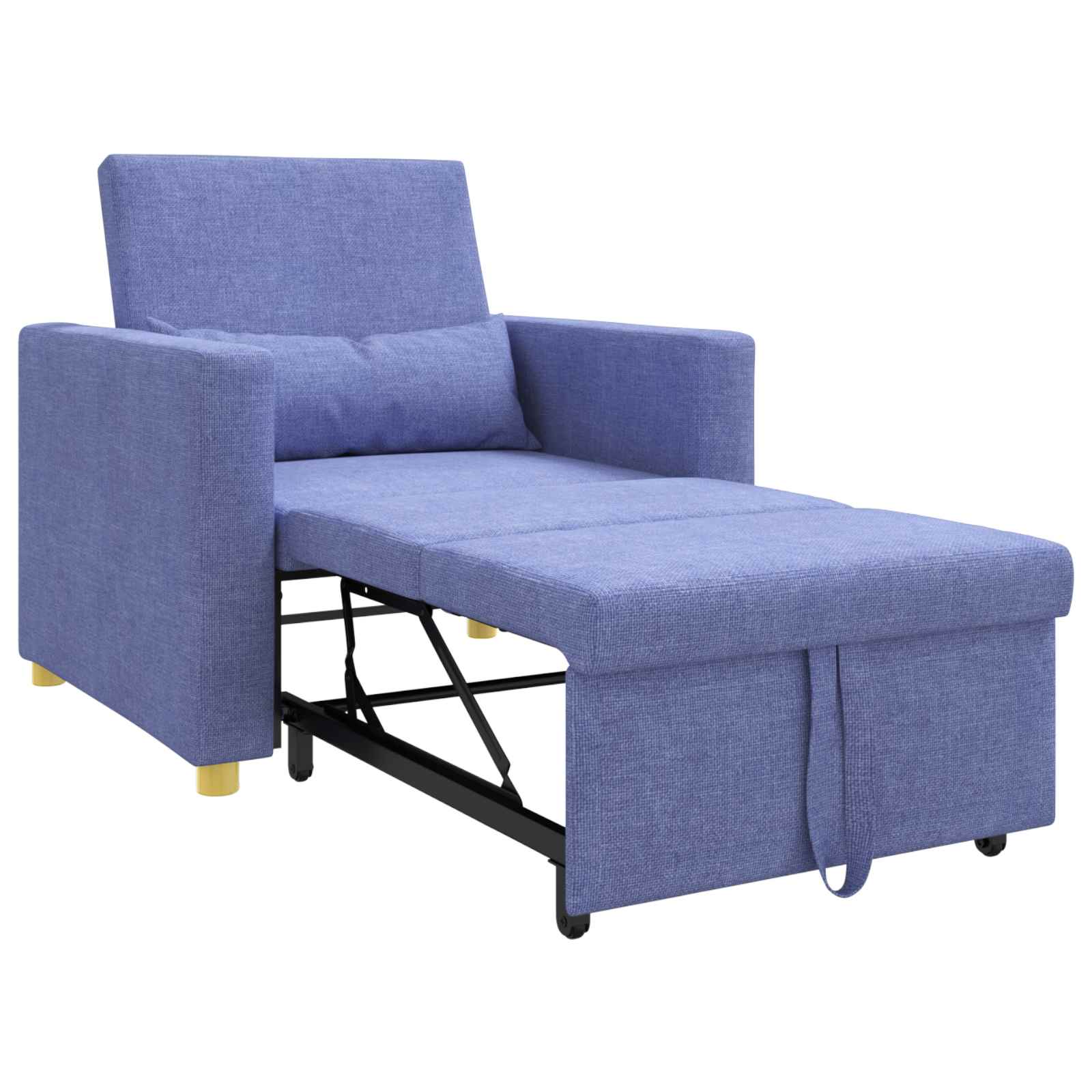 Ausziehbare Schlafcouch Einzel Hellgrau 90 x 165 x 87 cm Stoff