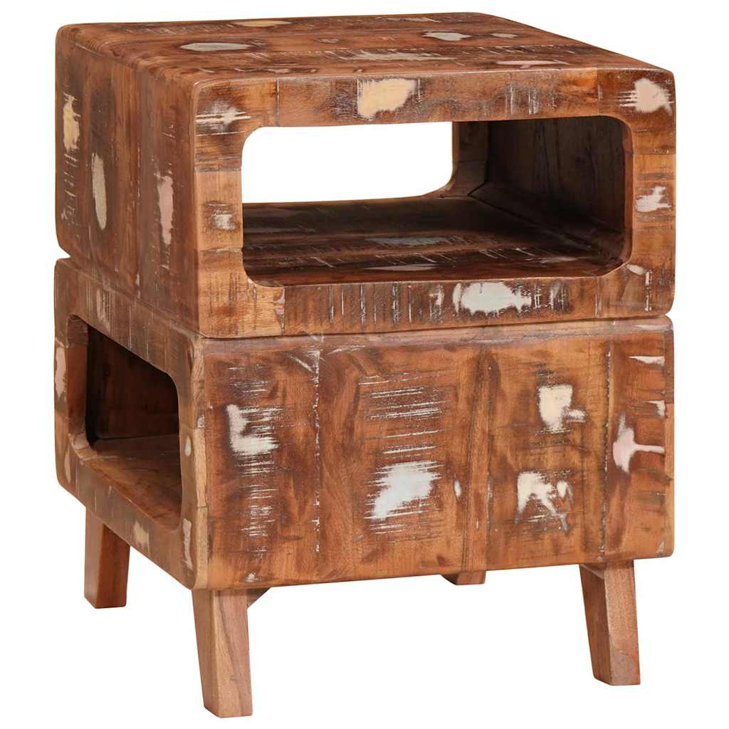 Beistelltisch mit Regal Braun 40 x 40 x 49 cm Massivholz Mango