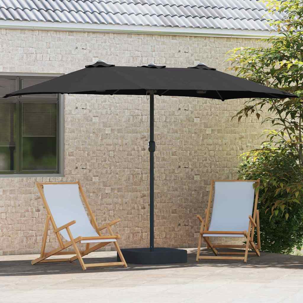 Garten-Sonnenschirm Sand 385 x 209 x 244 cm Polyester und Stahl