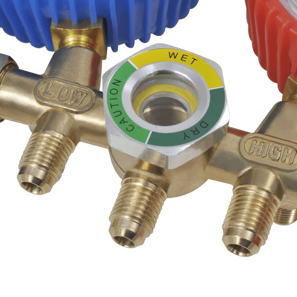 Vakuumpumpe mit 4-Wege-Verteiler-Manometer Set für Klimaanlagen