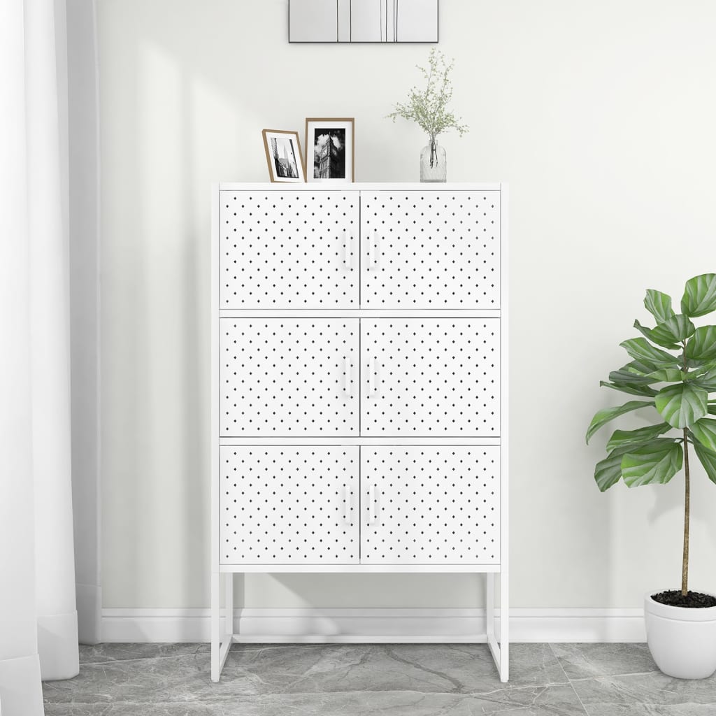 Highboard Schwarz 80x35x135 cm Stahl