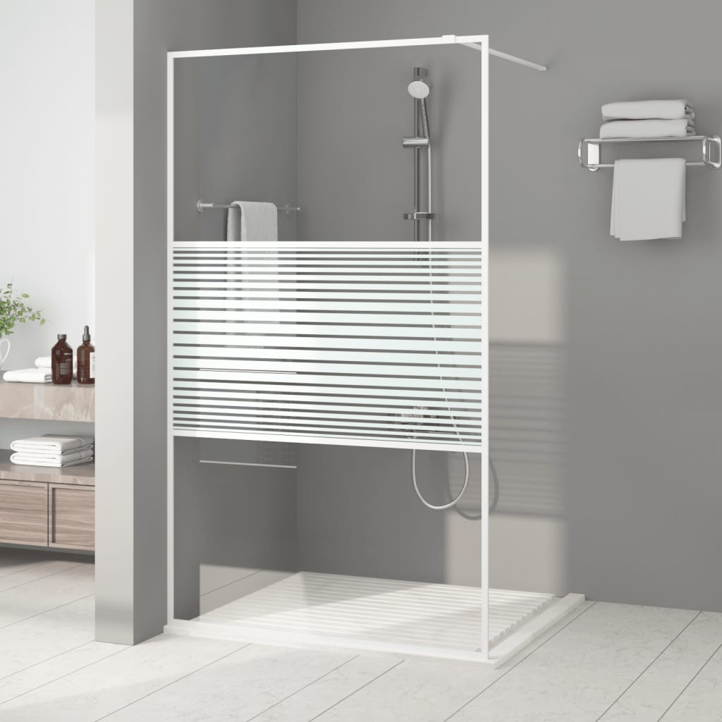 Duschwand für Begehbare Dusche Schwarz 100x195 cm ESG-Glas Klar