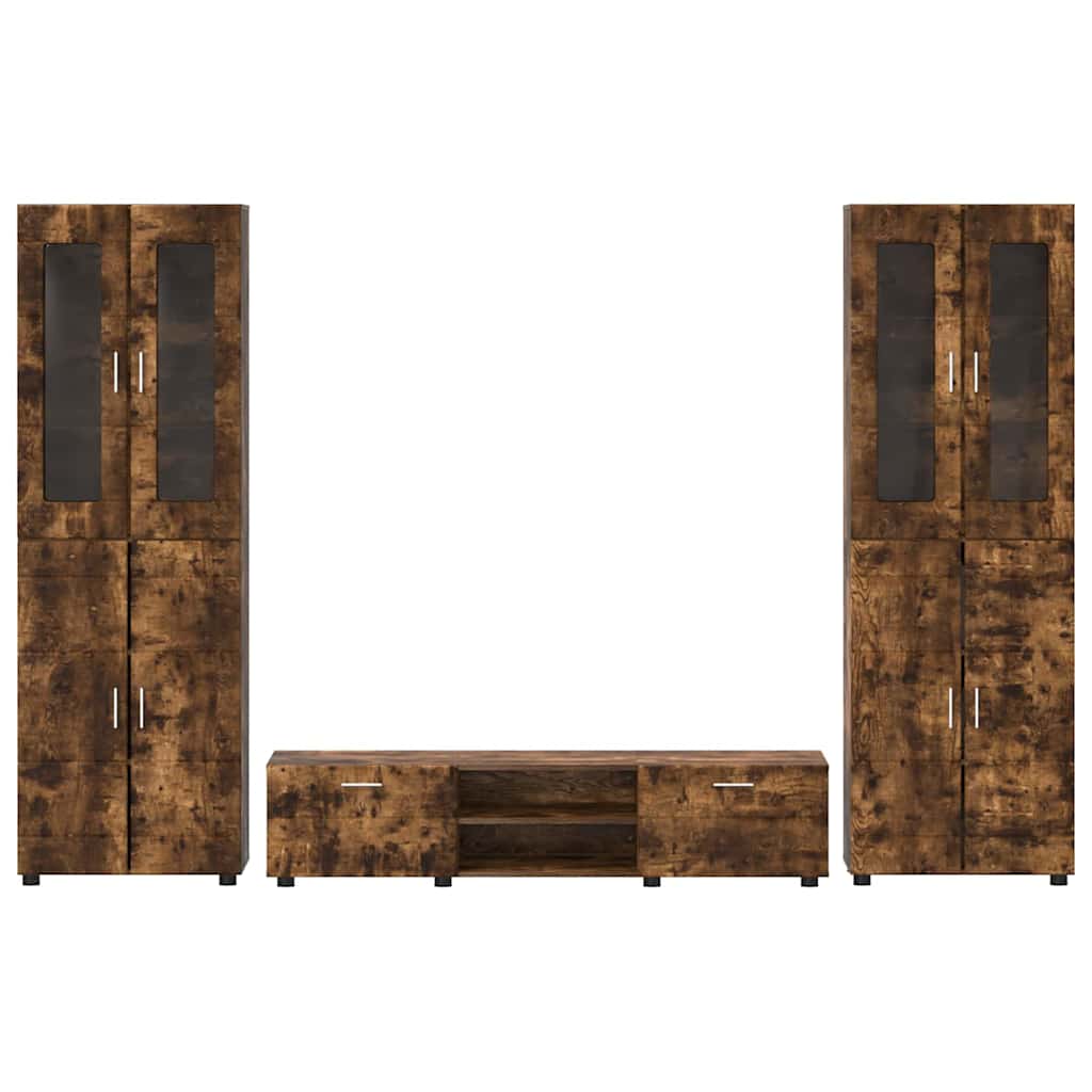 Highboard mit Regal FLORIN Weiß 60 x 35 x 182 cm Holzwerkstoff
