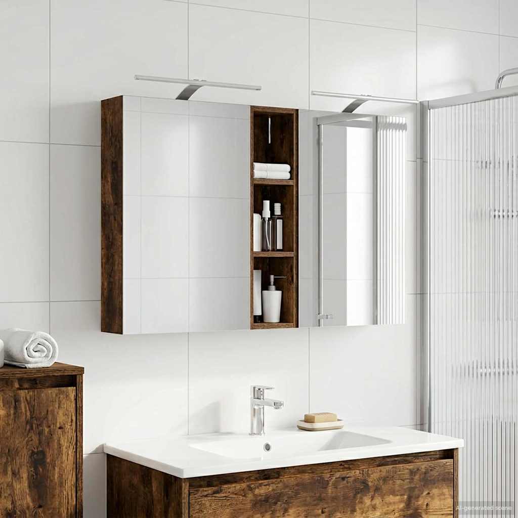 Badezimmerschrank-Set 3 pcs 80 x 10,5 x 50 cm Holzwerkstoff