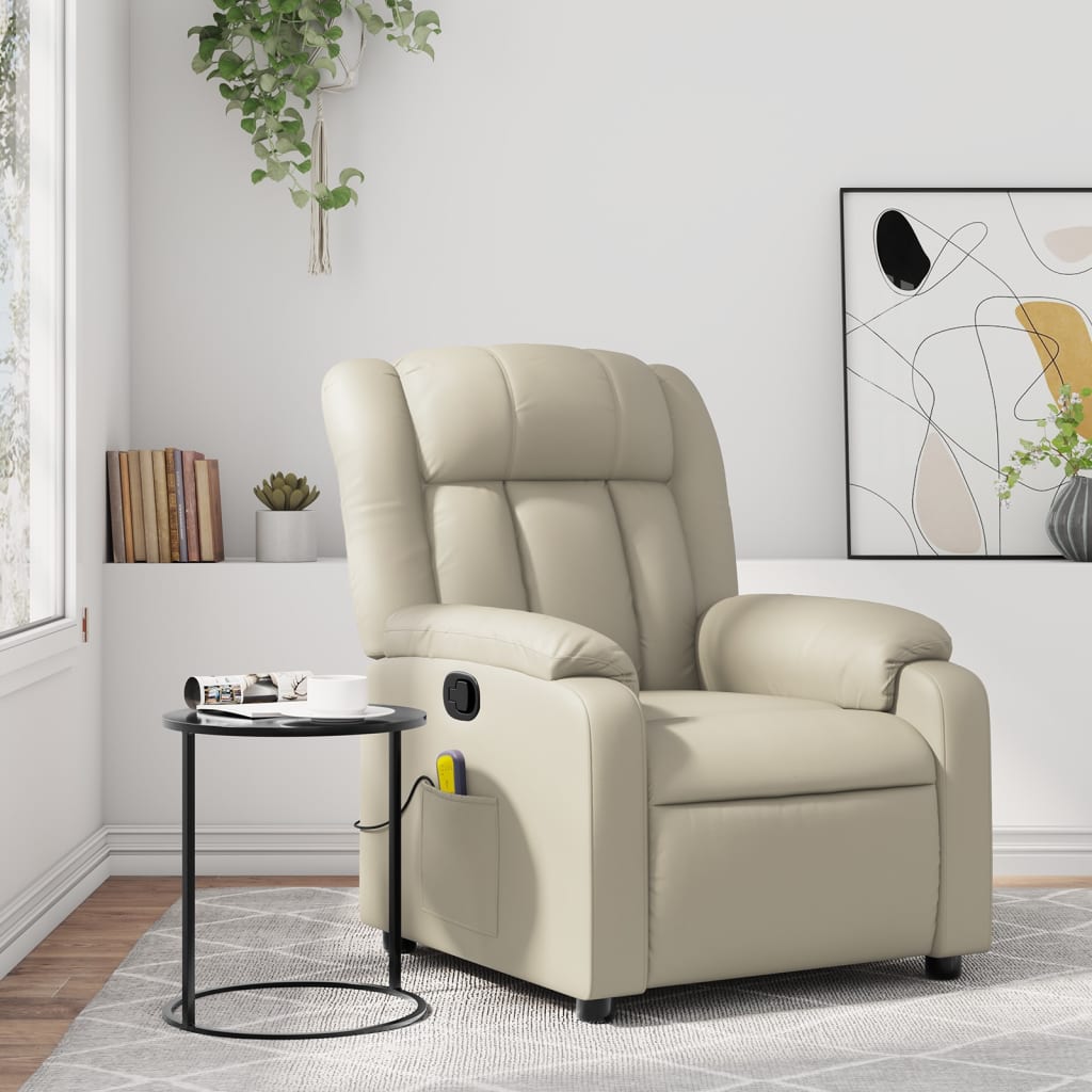 Massage-Relaxsessel, Kunstleder, Schwarz