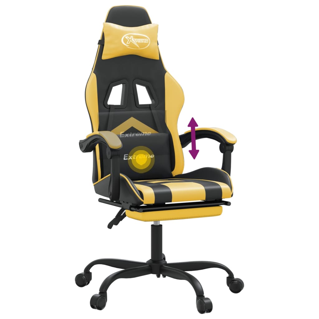 Gaming-Stuhl Drehbar Schwarz und Rot Kunstleder