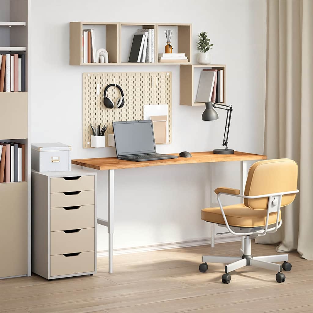 Schreibtischplatte Unbehandelt 80x50x2,5 cm Massivholz Eiche