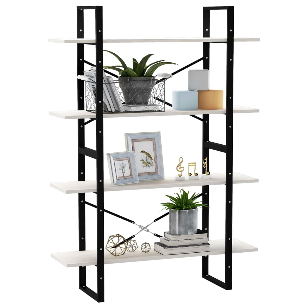 Bücherregal 2 Fächer Weiß 100x30x70 cm Holzwerkstoff