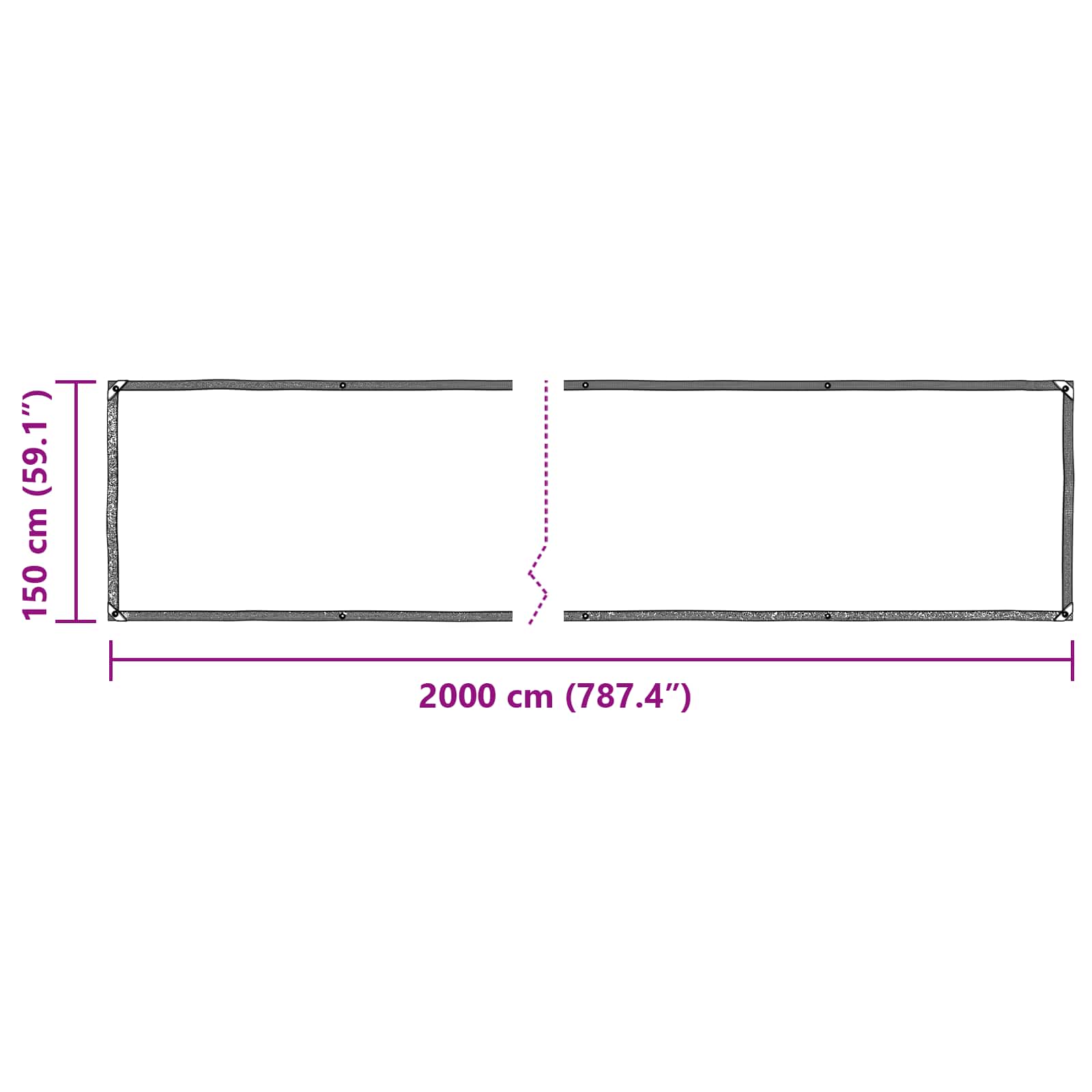 Pflanzenabdeckung mit Ösen 1x3 m Polyethylen
