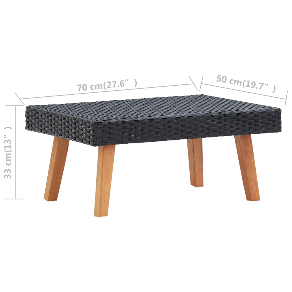 Garten-Couchtisch Poly Rattan Beige