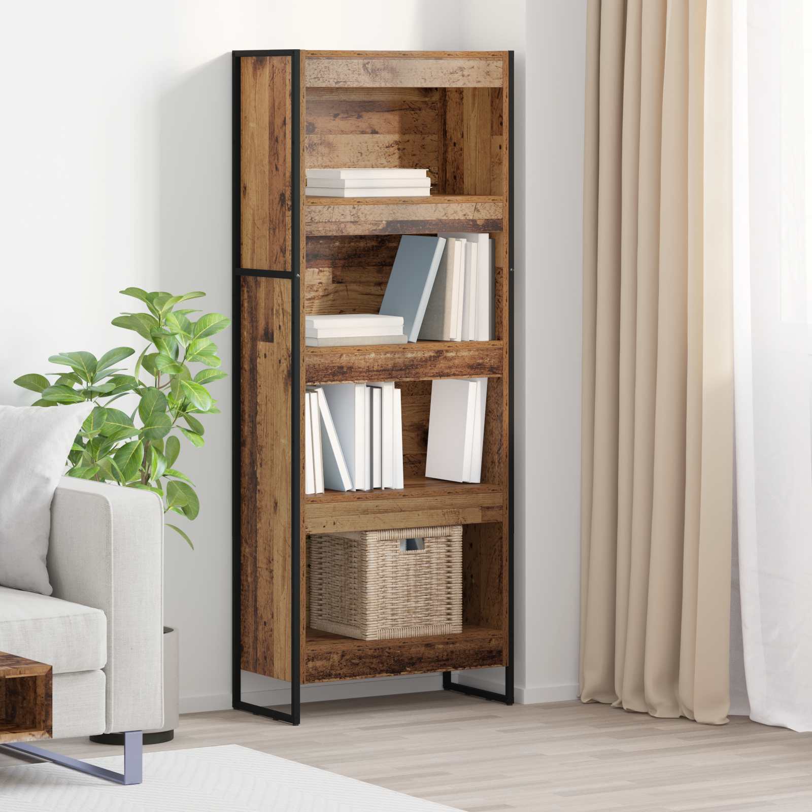 Bücherregal 2 pcs Schwarz Eichen-Optik 60 x 30 x 189,5 cm