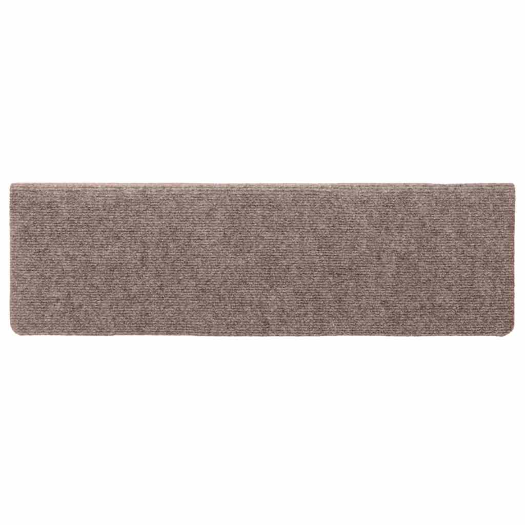 Stufenmatten Selbstklebend 15 Stk. 65x21x4 cm Hellbraun Rechteckiger Rand