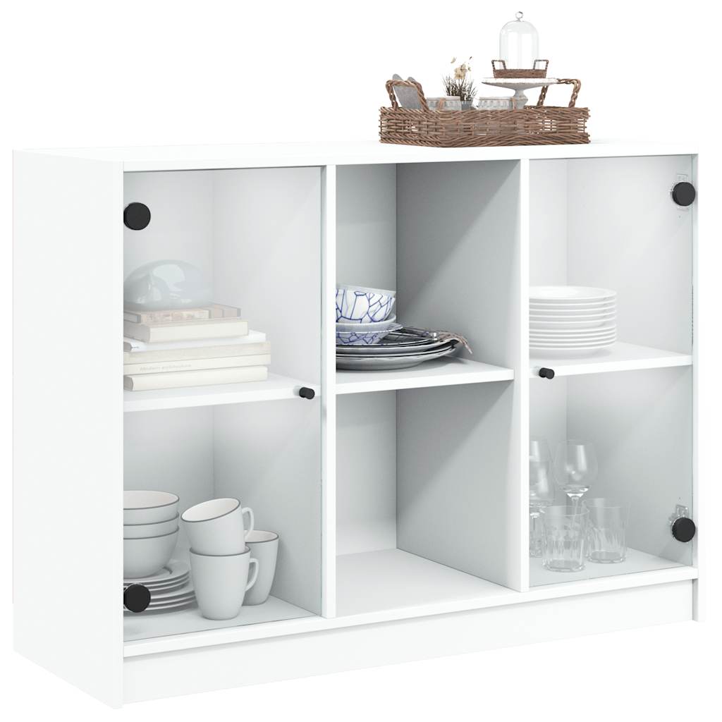 Bücherschrank mit Türen Weiß 204x37x75 cm Holzwerkstoff