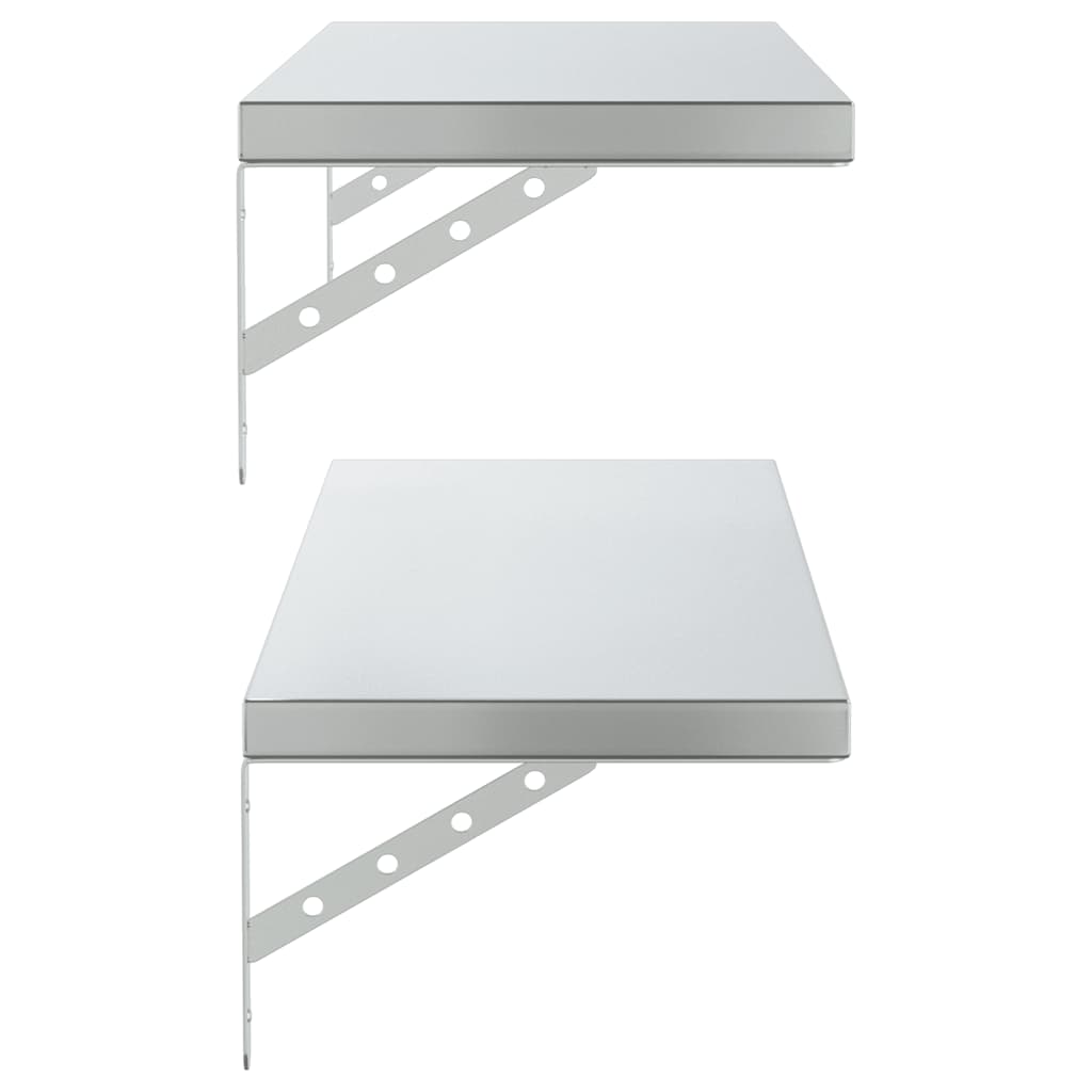 Wandregale 2 Stk. 100x40 cm Silbern Edelstahl
