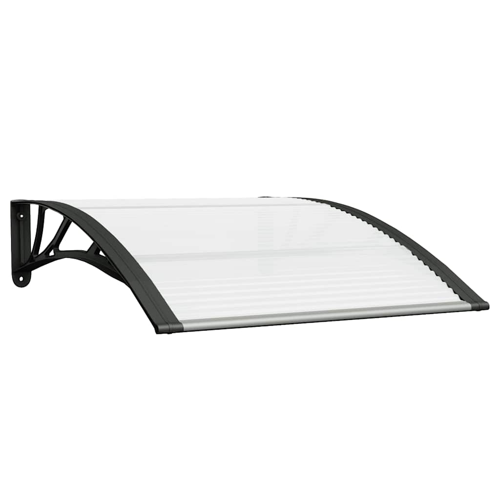 Türvordach Schwarz und Transparent 120x75 cm PC