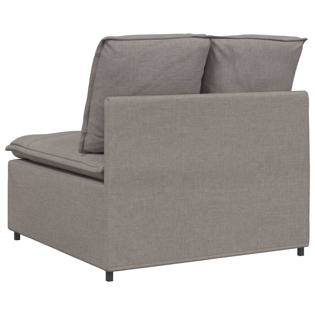 Modulares Sofa Endmodul mit Armlehne Kissen Hellgrau 100 cm