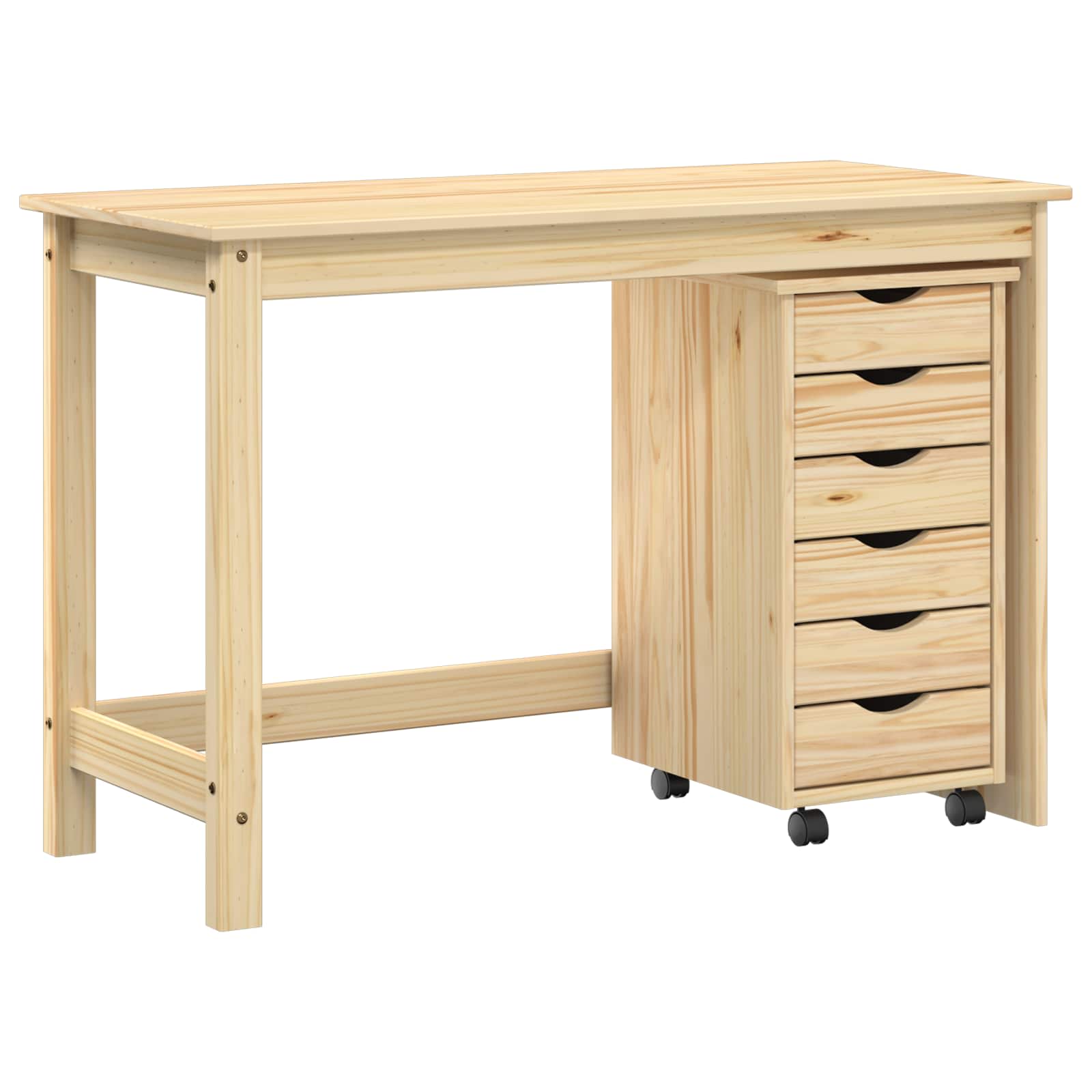 Desk und Rolling Cabinet Set MOSS 2 pcs Honigbraun