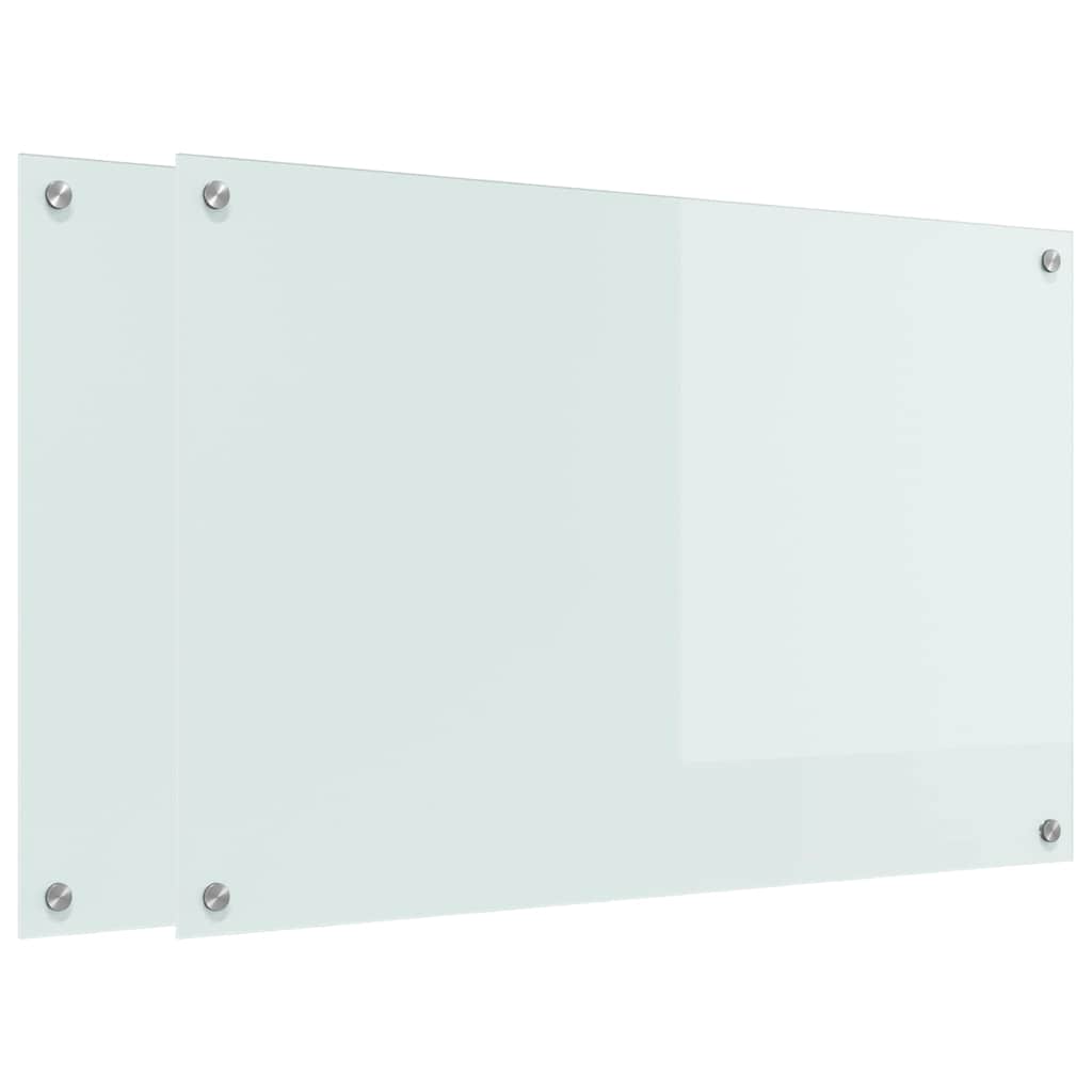 Küchenrückwand 2 pcs Weiß 70 x 40 cm Gehärtetes Glas