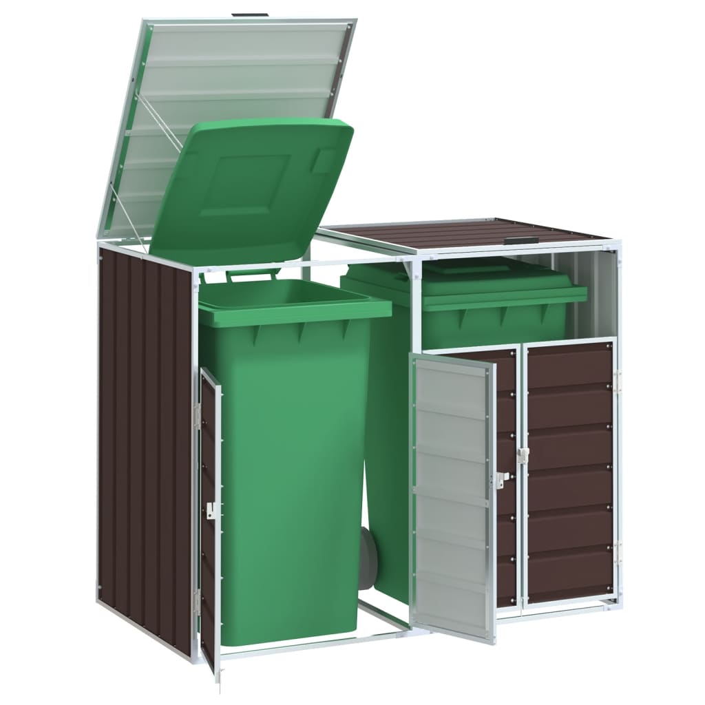Mülltonnenbox für 1 Tonne Grün 72x81x115 cm Stahl