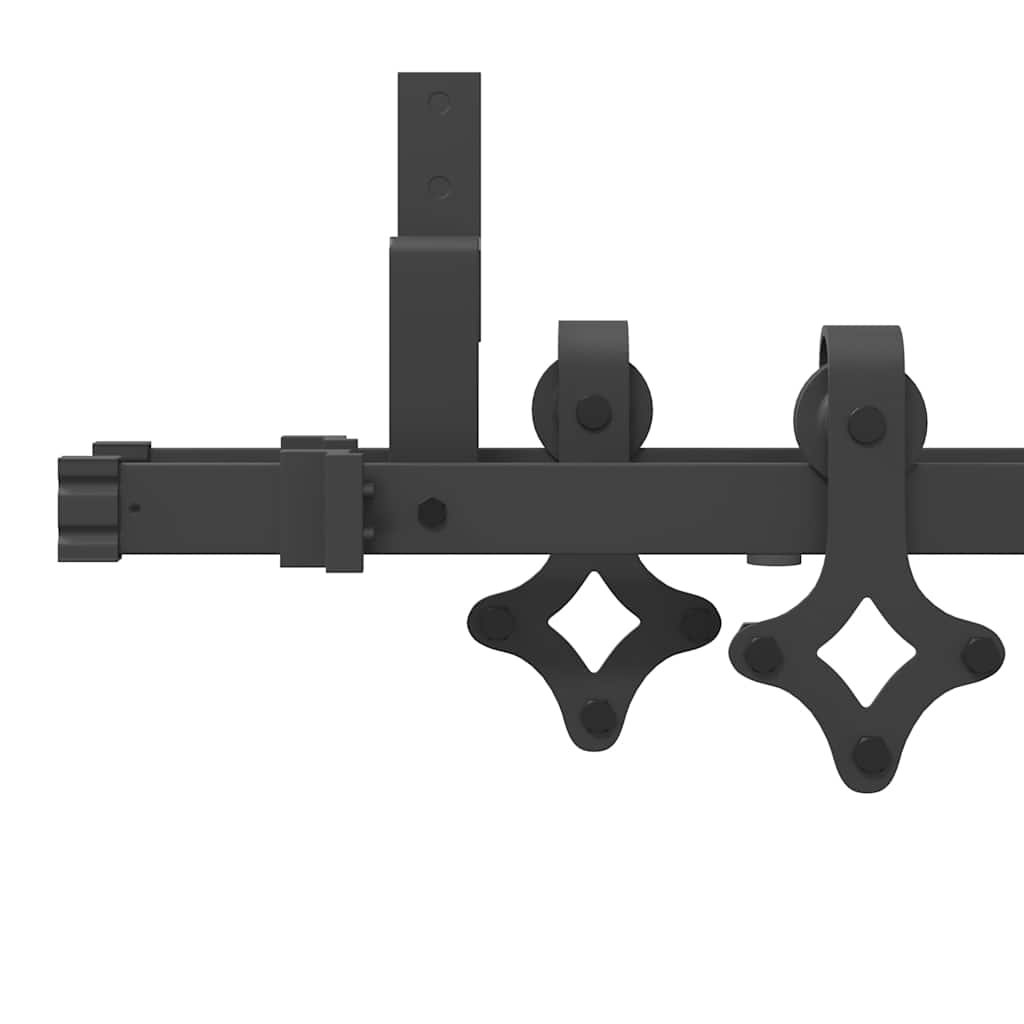 Schiebetürbeschlag-Set 152,5 cm Stahl Schwarz