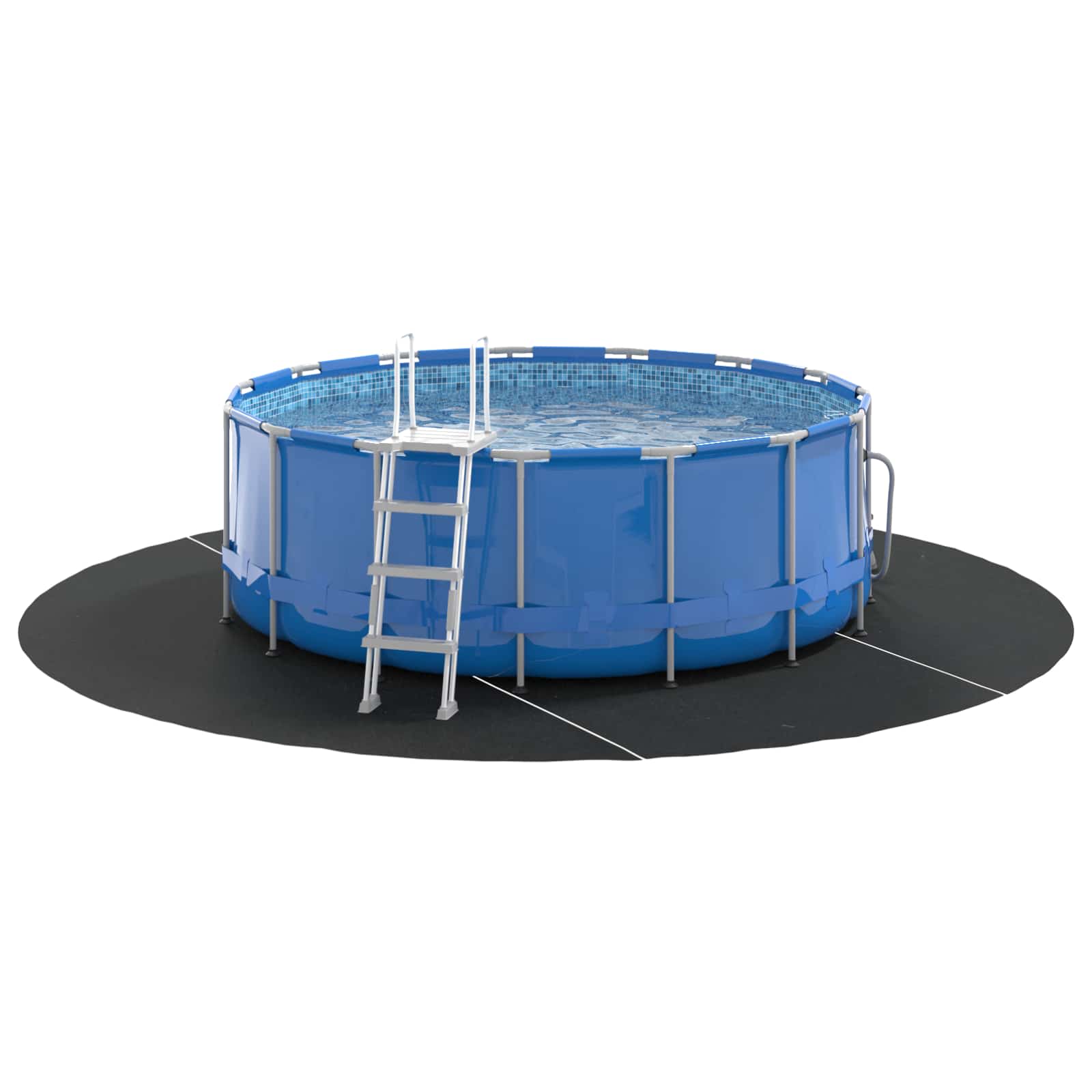 Bodenfolie für Pools Schwarz Ø 244 cm Vliesstoff