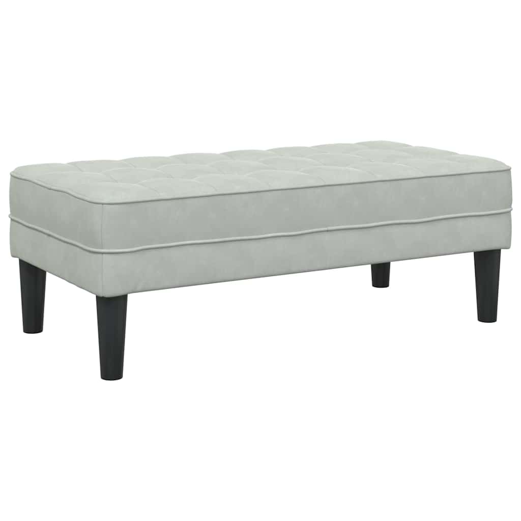 Bank mit Kissen Hellgrau 113 x 57 x 39 cm Samt