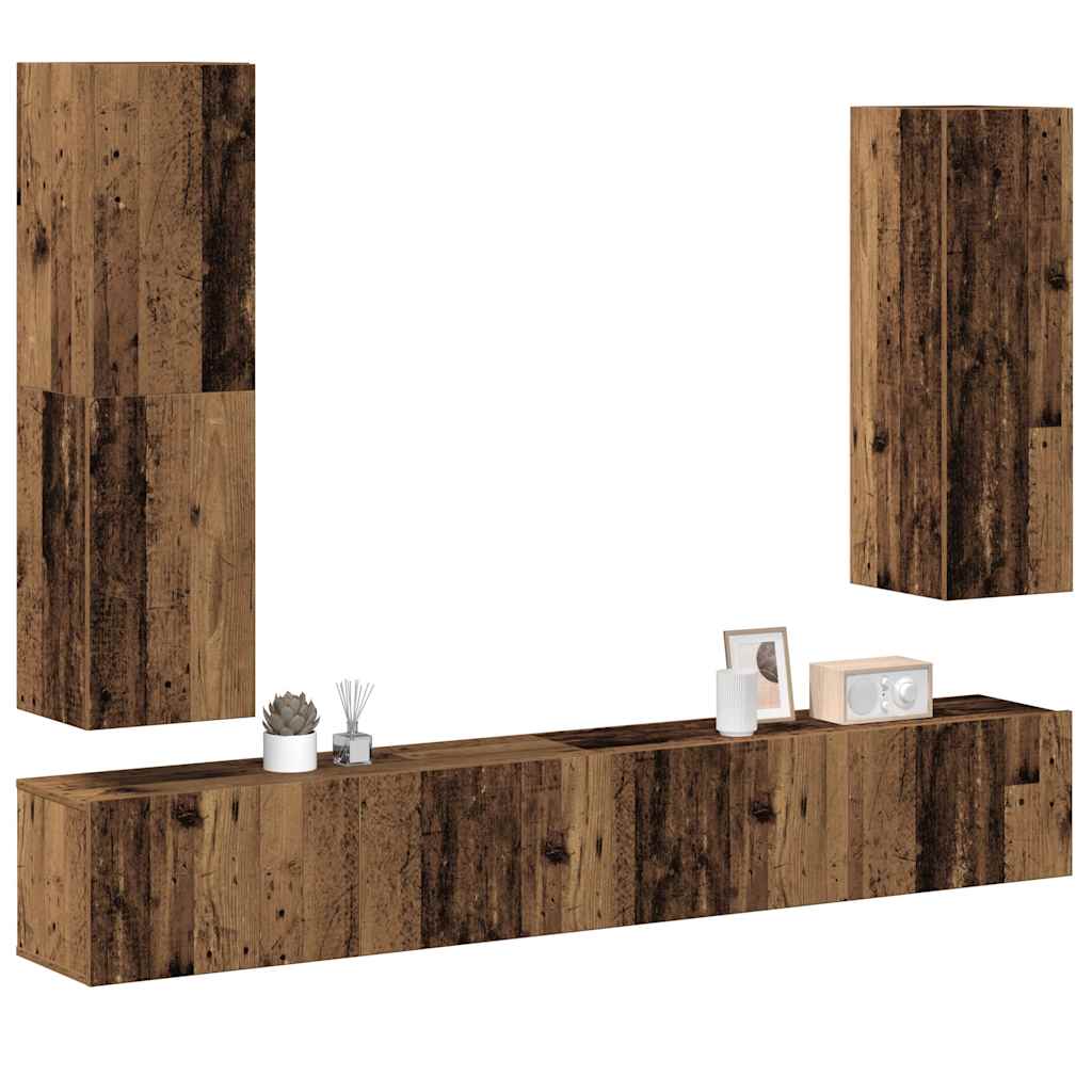 4-tlg. TV-Schrank-Set Weiß Holzwerkstoff