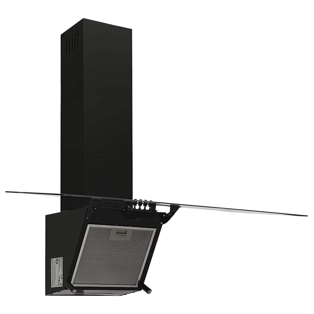 Dunstabzugshaube 60 cm Stahl und Hartglas Schwarz