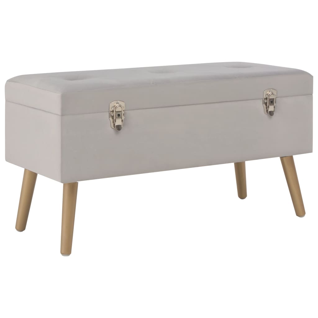 Bank mit Staufach 80 cm Grün Samt